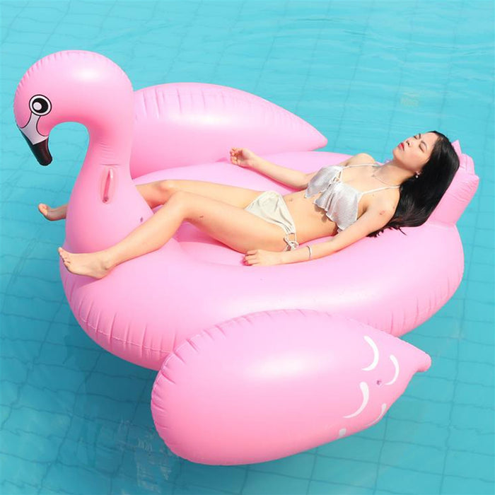 Inflatable Flamingo Pool Float with Grip Handles