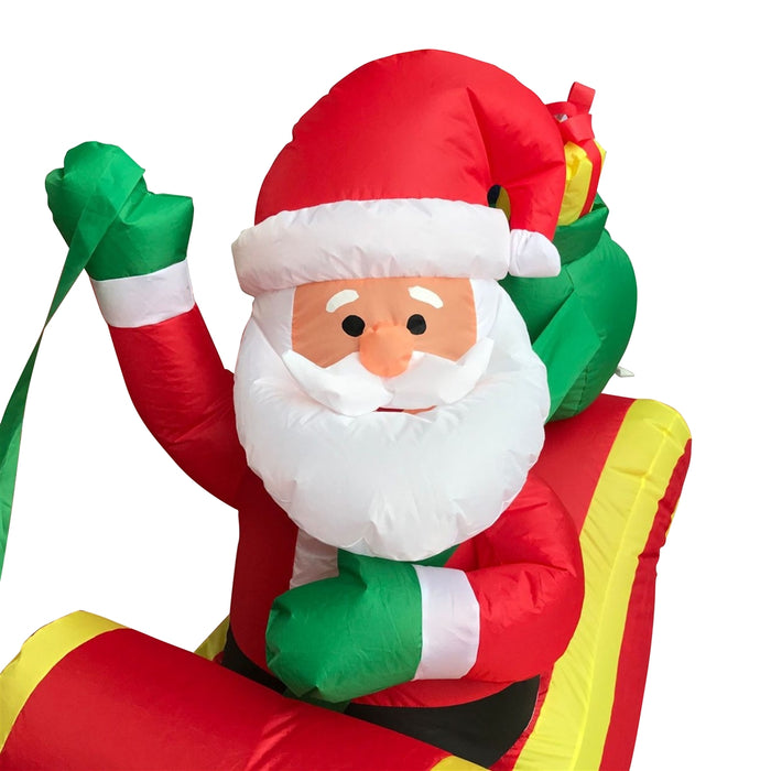 Inflatable Santa and Reindeer Delivery Trio with UL Certified Blower - 8 Foot