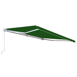 Retractable White Frame Patio Awning - 12 x 10 Feet - Green