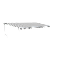 Retractable White Frame Patio Awning - 12 x 10 Feet