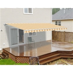 Retractable White Frame Patio Awning - 6.5 x 5 Feet