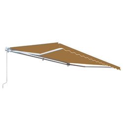 Retractable White Frame Patio Awning - 13 x 10 Feet - Sand