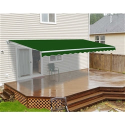 Retractable White Frame Patio Awning - 10 x 8 Feet