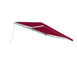 Retractable White Frame Patio Awning - 6.5 x 5 Feet - Burgundy