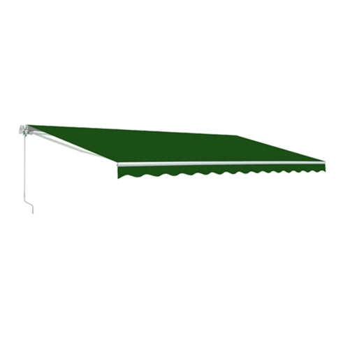 Retractable White Frame Patio Awning - 8 x 6.5 Feet - Green