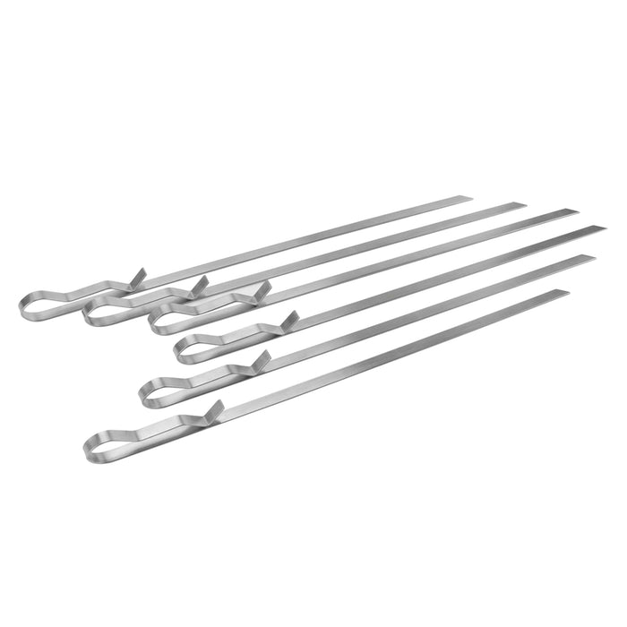 Stainless Steel Reusable Barbecue Grilling Skewers - 17 inches - Set of 6