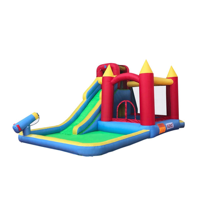 Inflatable Playtime 6-In-1 Bounce House with Slide, Splash Pool, and Ball Pit