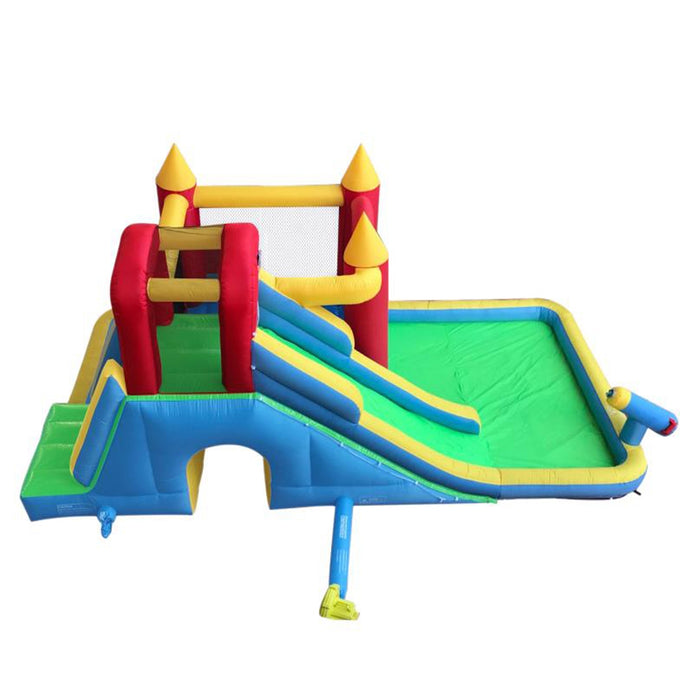 Inflatable Playtime 6-In-1 Bounce House with Slide, Splash Pool, and Ball Pit