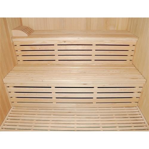 CEDN4BUG 4 Person Canadian Red Cedar Wood Indoor Wet Dry Sauna with 4.5 kW ETL Electrical Heater