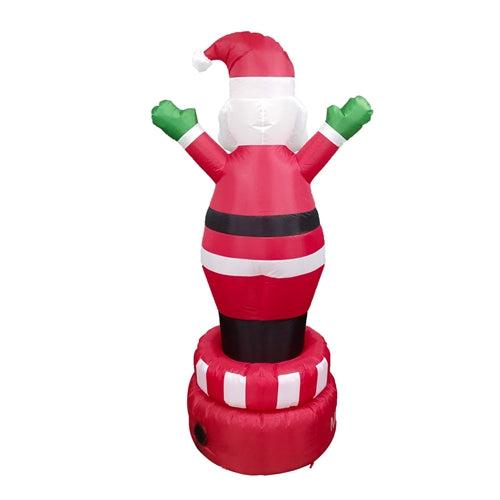 Inflatable Spinning Santa Claus with UL Certified Blower and Merry Christmas Platform - 6 Foot