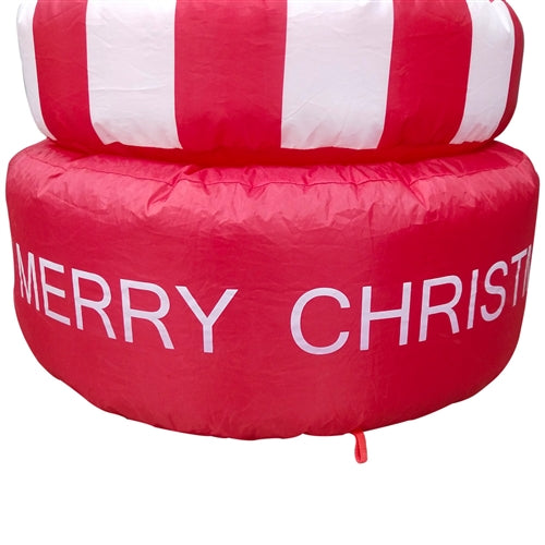 Inflatable Spinning Santa Claus with UL Certified Blower and Merry Christmas Platform - 6 Foot