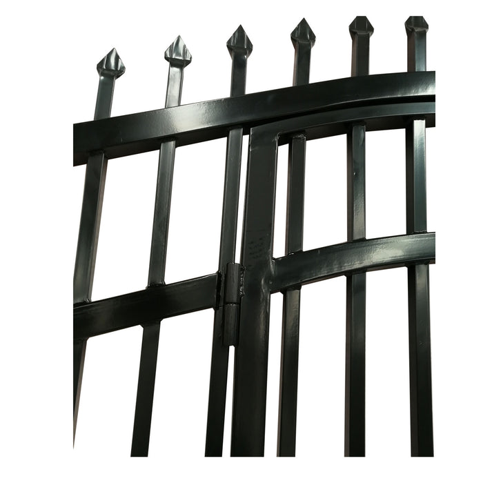 Steel Dual Swing Driveway Gate with Built-In Pedestrian Door - VIENNA Style - 12 x 7 Feet