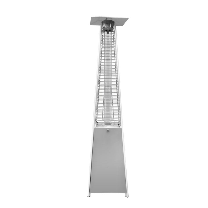 Outdoor Patio Pyramid Propane Space Heater with Adjustable Thermostat - Silver