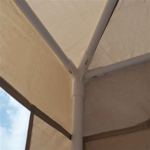 Double Roof Gazebo - 10 x 10 Ft - With Mosquito Netting - Sand