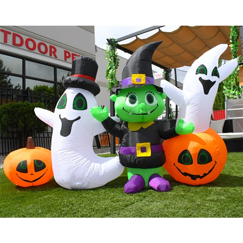 Inflatable Waving Halloween Ghost and Goblin Friends - 4 Foot