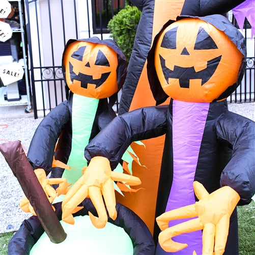 Halloween Inflatable Trick Or Treat Pumpkin Witches - 6 Foot