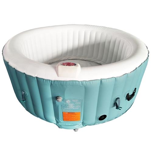 Round Inflatable Hot Tub Spa With Cover - 4 Person - 210 Gallon - Light Blue