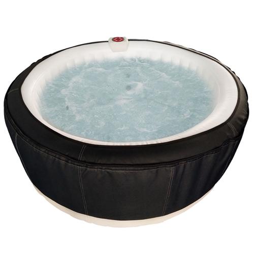 Round Inflatable Hot Tub Spa With Zip Cover - 6 Person - 265 Gallon - Black and White