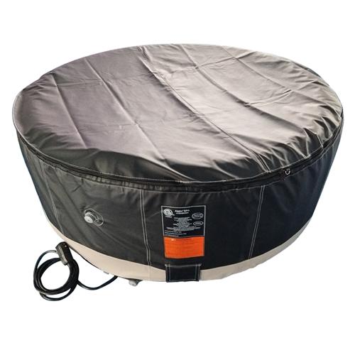 Round Inflatable Hot Tub Spa With Zip Cover - 6 Person - 265 Gallon - Black and White