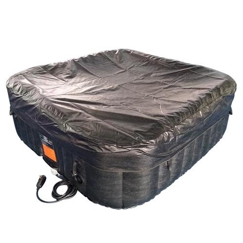  Square Inflatable Hot Tub Spa With Cover - 4 Person - 160 Gallon - Black and White