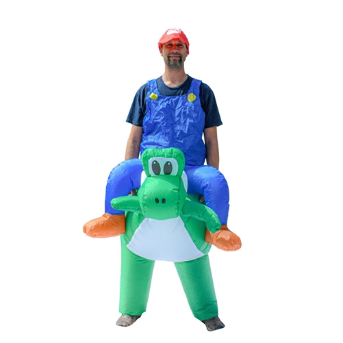 Halloween Inflatable Party Costume - Mario Riding Yoshi - Adult Sized