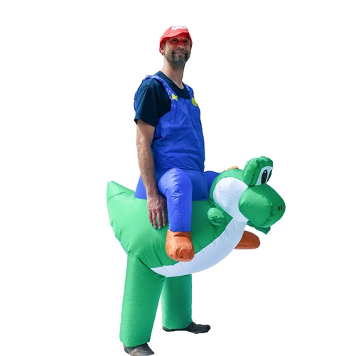 Halloween Inflatable Party Costume - Mario Riding Yoshi - Adult Sized