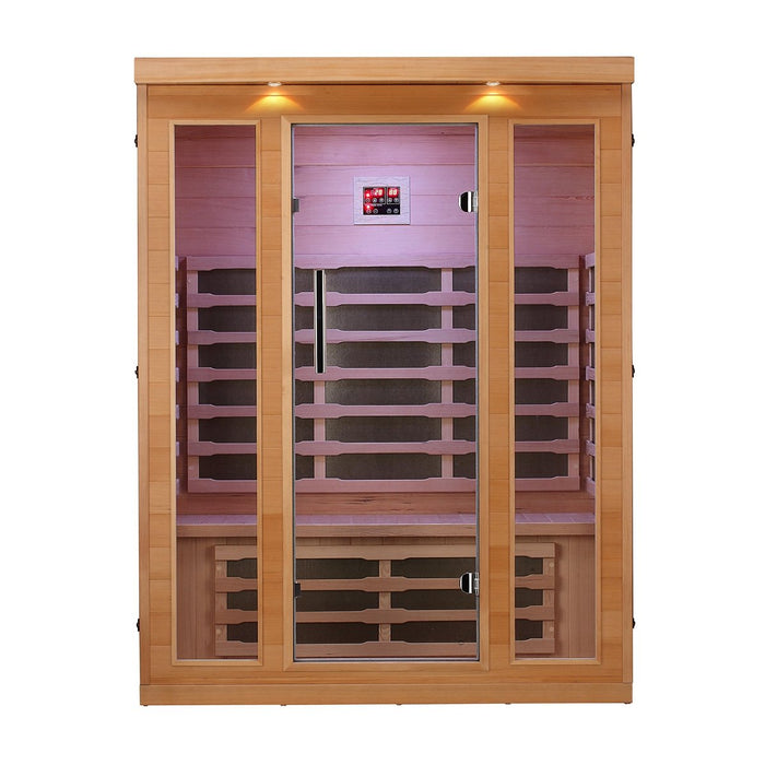 Indoor Canadian Hemlock Infrared Sauna - Multi-Colored Light Spectrum - 3 Person