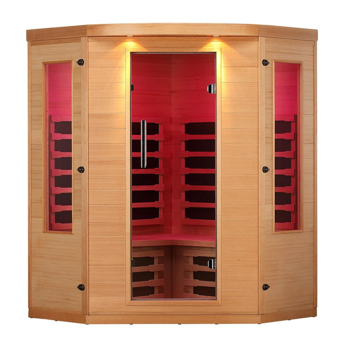 Indoor Canadian Hemlock Infrared Sauna - Multi-Colored Light Spectrum - 4 Person