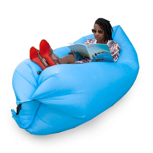 Inflatable Lounger/Pool Float with Carrying Bag - 75 x 30 Inches - Sky Blue