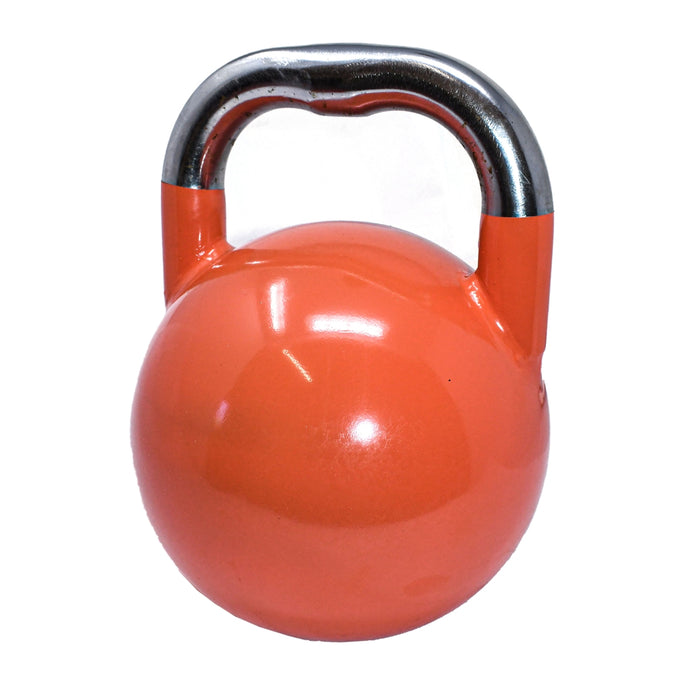 Premium Coated Steel Kettlebell - 26 lbs (12 kg) - Coral Orange