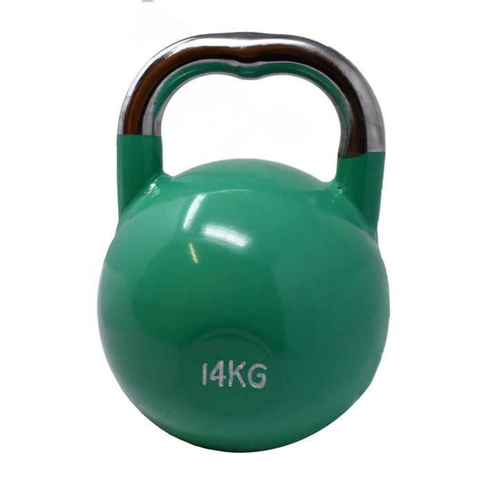 Premium Coated Steel Kettlebell - 31 lbs (14 kg) - Green