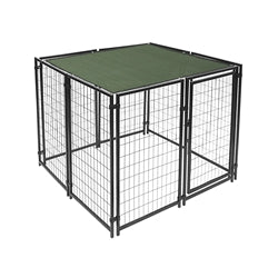 Dog Kennel Shade Cover with Aluminum Grommets - 5 x 15 Feet - Dark Green