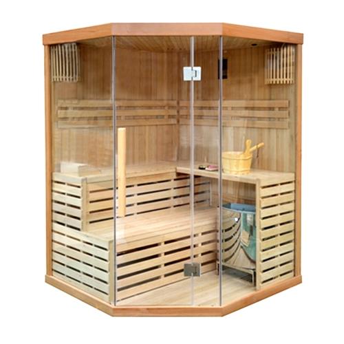Canadian Hemlock Indoor Wet Dry Sauna - 4 Person - 4.5 kW ETL Certified Heater