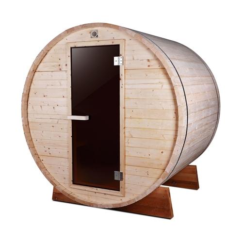 Outdoor and Indoor White Pine Barrel Sauna - 5 Person - 4.5 kW ETL Certified Heater