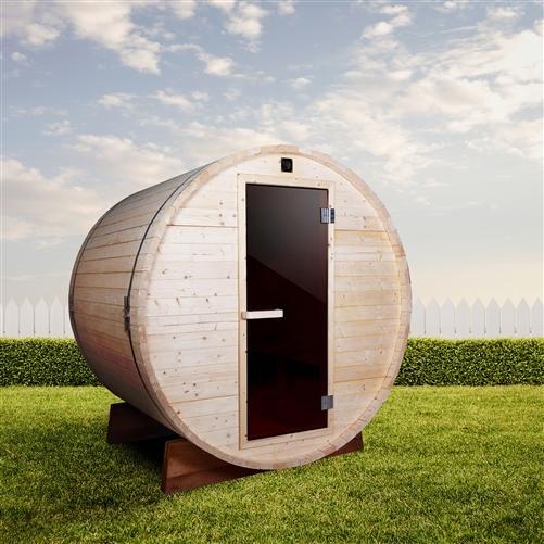 Outdoor and Indoor White Pine Barrel Sauna - 5 Person - 4.5 kW ETL Certified Heater