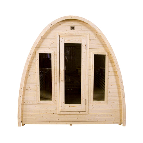 Outdoor White Pine Pod Steam Sauna - ETL Certified - 6 Person