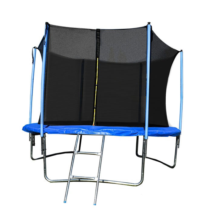 Trampoline with Safety Net and Ladder - 10 Feet - Black and Blue