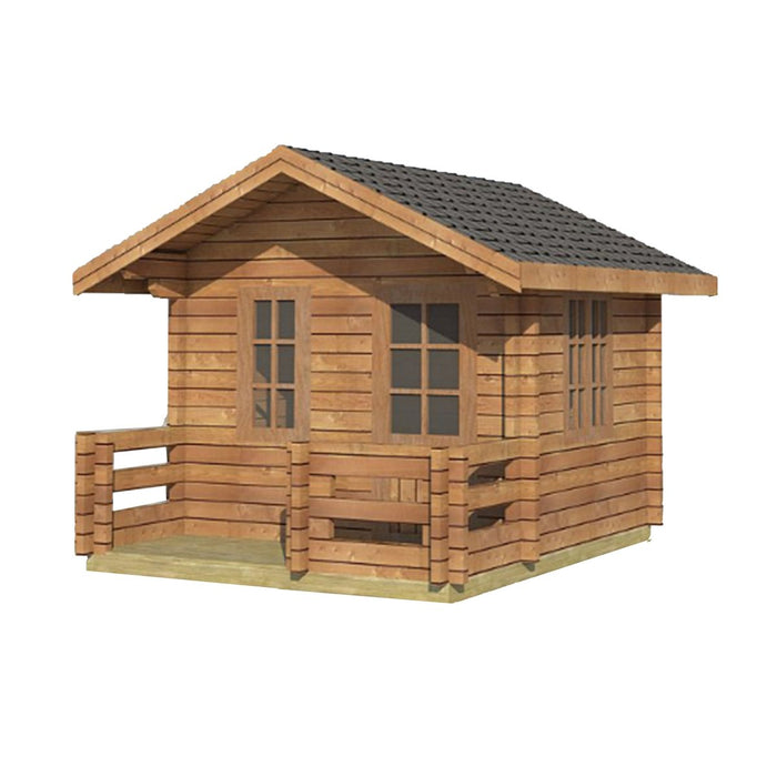 Wooden DIY Outdoor Studio-Home Cabin and Cottage Space with Fenced Front Porch